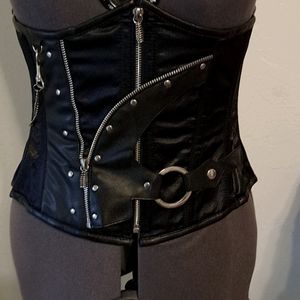 Heavy steel boned under bust corset top